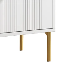 HOMCOM Buffet para Sala, Móvel de Arrumação com 2 Portas, 2 Gavetas, Prateleiras Reguláveis e Pés em Metal, 80 x 39 x 86 cm, Branco(m-6)