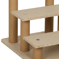 PawHut Scala per Cani a 3 Gradini, Scaletta per Cani e Gatti di 4.5 kg in Velluto Sfoderabile e Lavabile, Grigio Chiaro(m-9)