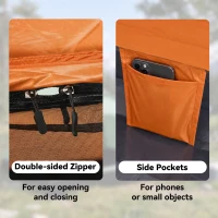 Outsunny 2 Person Camping Tent, Dome Tent with Zipped Doors, Storage Pocket, Portable Handy Bag, Orange(m-6)