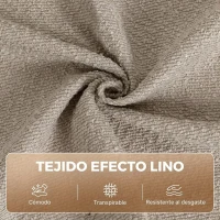 HOMCOM Sofá Cama 1 Plaza Convertible 3 en 1 Sillón de Suelo Plegable Sillón Cama de Lino con 2 Almohadas Acolchado Crema(m-6)