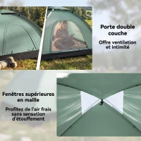 Outsunny Tente de camping 2 personnes camouflage tente dôme légère ventilée facile à monter avec portes zippées(m-4)