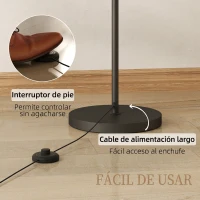 HOMCOM Lámpara de Pie LED Regulable con 11 Temperaturas de Color y Niveles de Brillo Pantalla Ajustable Control Remoto Negro(m-5)