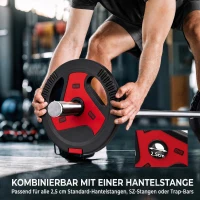 SPORTNOW 4er-Set Hantelgewichte mit 2 x 5/2,5 kg Gewichte, Hantelscheiben Set mit Griffen Gewichtsscheiben, Schwarz+Rot(m-5)