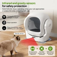 Self-Cleaning Cat Litter Box with App Control and 8L Waste Bin, Automatic Cat Litter Tray for One to Two Cats, 53L x 45.5W x 56.5H cm, White(m-5)