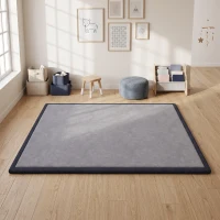 AIYAPLAY Tappeto Gioco Bambini 0-3 Anni 180x150x3 cm con Superficie Impermeabile, in Flanella e Schiuma, Grigio Scuro(m-3)