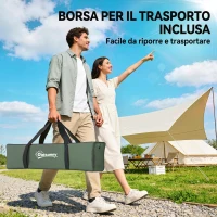 Outsunny Tenda da Campeggio a Igloo con Porta a Cerniera, Zanzariera e Finestre a Rete, 206x152x110 cm, Verde(m-7)