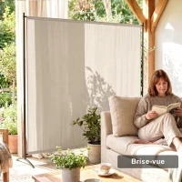 Outsunny Paravent Extérieur à Panneau Unique, Séparateur de Pièce de 180H cm avec Protection UV30+, Beige(m-7)