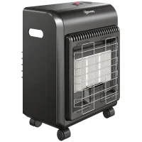 Outsunny Sobă pe Gaz Portabilă 4,2 kW, cu 3 Trepte de Căldură, Neagră(m-1)