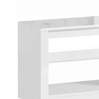 HOMCOM TV Stand Cabinet with LED Lights and Remote Control for TVs up to 65", Entertainment Centre with Storage Shelves, White(m-10)