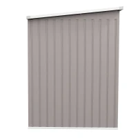 Outsunny Cobertizo de Jardín Exterior 2,42 m² 213x130x172 cm con Puerta Corredera Techo Inclinado Base y 2 Ventanas Gris Claro(m-13)