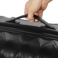 HOMCOM 2-Piece Luggage Set, ABS Hard Shell Carry On Suitcase Set with TSA Lock, Spinner Wheels, 12/20 inch, Black(m-12)
