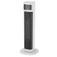 HOMCOM Calefactor Eléctrico de Cerámica con Termostato Regulable, 4 Modos, Panel Táctil, Mando a Distancia, Blanco(m-7)