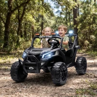 AIYAPLAY 24V 2 Seater Ride On Truck Car for Big Kids with Remote Control, Dual Motors, 4-Wheel Suspension for Ages 3-8, Black(m-2)