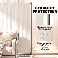 Outsunny Paravent Extérieur à Panneau Unique, Séparateur de Pièce de 180H cm avec Protection UV30+, Beige(m-4)