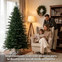 HOMCOM Árbol de Navidad Artificial 210 cm con 2080 Ramas Ignífugas Ramas Automáticas y Soporte Metálico Verde(m-4)