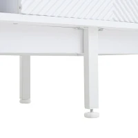 Modern Minimalist TV Cabinet with Cable Management, Sideboard with 2 Doors, 2 Drawers and 1 Open Shelf, 200L x 40W x 50.5H cm, White(m-9)