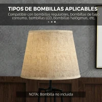 HOMCOM Lámpara de Pie con 2 Estantes de Almacenamiento con Base E27 40W Interruptor de Cadena Pantalla de Tela Marrón(m-7)