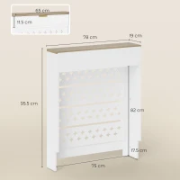 HOMCOM Mască pentru calorifer cu compartiment rabatabil, model în cruce, pentru living, hol sau birou, alb(m-3)