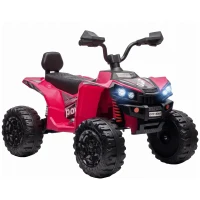 AIYAPLAY Quad Eléctrico Niños 24V 2 Plazas 2 Motores 120 W Batería de Litio Suspensión Arranque Suave 4-6 km/h 3-8 Años Rosa(m-1)