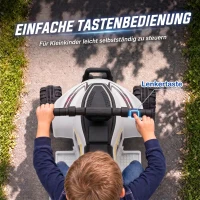 AIYAPLAY Kinder Quad Elektro 6V Kinderquad mit Lithium-Akku Vorwärtsfunktion Lenkerknopf-Steuerung 1,5-2 Jahre Weiß(m-6)