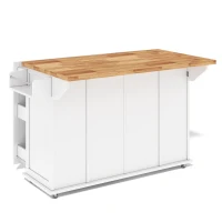 Mobile Kitchen Island with Foldable Countertop, Multifunctional Kitchen Cart with 3-Tier Drawers & Lockable Castors, 120L x 70W x 87H cm, White(m-10)