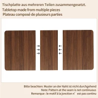 Extendable Dining Table with Grooved V-Shaped Legs, Space-Saving Dining Table for Flats and Family Meals, 120-160L x 80W x 76H cm, Walnut(m-7)