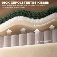 HOMCOM Aufstehsessel mit Massage und Wärme, elektrischer Relaxsessel aus Teddyfleece für Senioren, Dunkelgrün(m-6)