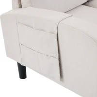 L-Shaped Sectional Sofa with Movable Chaise and Storage Pockets, Modern 3-Seater Corner Sofa for Living Room, 204L x 136W x 80H cm, Beige(m-11)