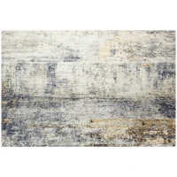 HOMCOM Alfombra de salón, poliéster, patrón artístico moderno, lavable, gris(m-1)