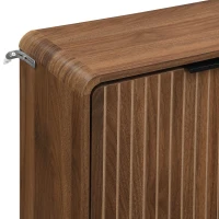 Modern Shoe Cabinet with Double-Tier Flip Doors, Space-Saving Hallway Organizer for Up to 24 Pairs, 105L x 24W x 90H cm, Walnut(m-5)