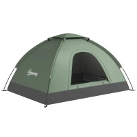 Outsunny Tenda da Campeggio a Igloo con Porta a Cerniera, Zanzariera e Finestre a Rete, 206x152x110 cm, Verde(m-1)