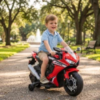 HOMCOM Moto Elettrica per Bambini con Licenza HONDA, Batteria 6V Ricaricabile, Velocità 3km/h, Rosso(m-9)