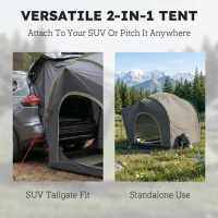 Outsunny Car Tent with 2.35m Stand-Up Height, 3000mm Waterproof Tailgate Tent with Mesh Windows for Family Camping Travelling(m-4)