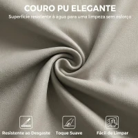 HOMCOM Cadeira de Escritório Ergonómica em PU com Molas Ensacadas, Reclinável 155°, Encosto Alto, Apoio de Cabeça, Cinzento-Claro(m-7)