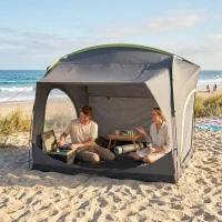 Outsunny Car Tent with 2.35m Stand-Up Height, 3000mm Waterproof Tailgate Tent with Mesh Windows for Family Camping Travelling(m-9)