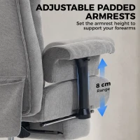 HOMCOM Big and Tall Office Chair, 250 kg Heavy Duty Executive Desk Chair with Adjustable Padded Armrests and High Back, Grey(m-7)