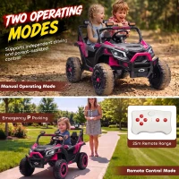 AIYAPLAY 24V 2 Seater Ride On Truck Car for Big Kids with Remote Control, Dual Motors, 4-Wheel Suspension for Ages 3-8, Pink(m-6)