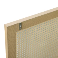 Modern Shoe Cabinet Storage Combo with 5-Tier Shelves, Freestanding Cupboard Organiser with Rattan Doors, 80L x 35W x 105H cm, Light Oak(m-10)