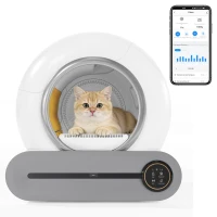 Self-Cleaning Cat Litter Box with App Control and Odor Eliminator, Automatic Cat Litter Tray for Multi-Cat Households, 48L x 52W x 50.5H cm, White(m-10)