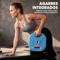 SPORTNOW Set de Pesas Ajustables con Barra de Acero de 140 cm 6 Discos de 5kg 2,5kg 1,5kg 2 Clips para Casa Gimnasio(m-5)