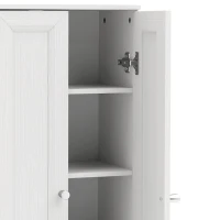 HOMCOM Narrow Bathroom Cabinet, Slim Storage Cabinet with 2 Doors & 4 Tiers, Freestanding Narrow Cupboard(m-10)