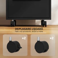 HOMCOM Fișet de Birou cu 3 Sertare, 4 Roți, Casetieră cu Încuietoare și 2 Chei, Negru(m-5)