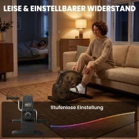 SPORTNOW Mini Heimtrainer Pedaltrainer mit stufenlosem Widerstand LCD-Display 4-fach verstellbaren Pedalriemen Griff(m-5)