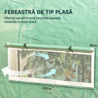 Outsunny Solar de Grădină Tip Tunel, 3x2x2 m, Oțel și PE Anti-UV, Verde(m-6)