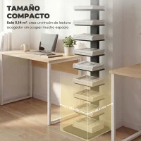 HOMCOM Estantería de 11 Niveles Estilo Industrial Biblioteca Estrecha y Alta para Espacios Reducidos 34,5x41,5x163,5 cm Negro(m-5)