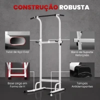 SPORTNOW Barra de Elevações com Altura Ajustável 176,5-227 cm Resistente Máquina de Elevações Multifuncional  Branco(m-6)