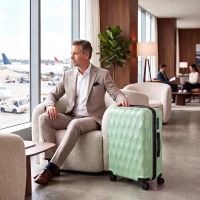 HOMCOM 2-Piece Luggage Set, ABS Hard Shell Carry On Suitcase Set with TSA Lock, Spinner Wheels, 12/20 inch, Green(m-8)