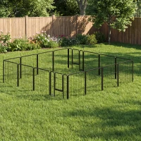 PawHut Parc pour chien, parc pour animaux, 16 panneaux, clôture portable pliable, sécurisé, noir(m-2)