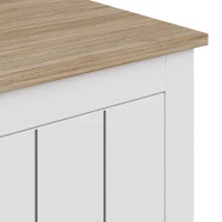 HOMCOM Meuble TV 175 cm, Meuble Télé pour Téléviseur jusqu'à 55 Pouces avec 2 Portes et 4 Compartiments Ouverts, Chêne et Blanc(m-10)