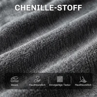 HOMCOM Schaukelstuhl in Chenille, Sessel zum Sitzen im Schneidersitz mit 2-Lagen-Kissen, weicher Rückenlehne, Kautschukholz-Untergestell, Dunkelgrau(m-7)